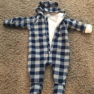 Blue thick one piece outfit. With cute little ears